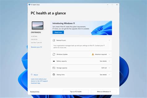 Windows 11: PC Health Check Application .